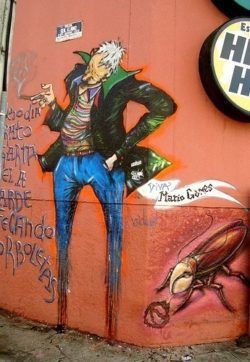 Graffiti artists Grupo Acidum celebrate the poet Mario Gomez in this artistic street art mural