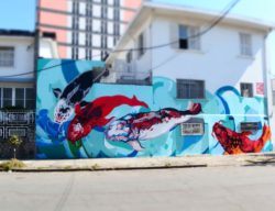 Japanese Koi fish decorate this wall in Sao Paulo thanks to Brazilian Japanese street artist Titi Freak